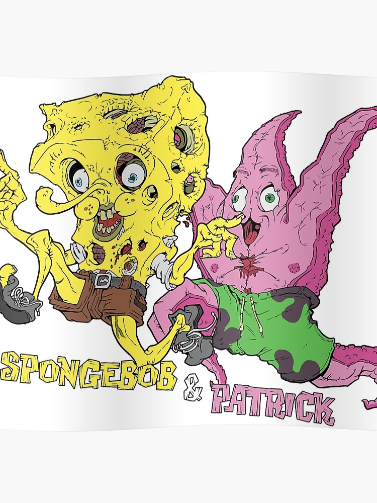 Gambar spongebob zombie keren, gambar spongebob seram, gambar spongebob ima...