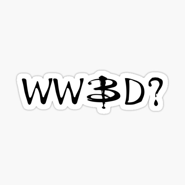 Vista previa del artículo con la obra «¿Qué haría Buffy? WWBD, Buffy, la cazavampiros, BtVS Joss Whedon, Giles, Willow, Xander, Anya, Grr Argh», diseñado y vendido por Sophie Curtis.