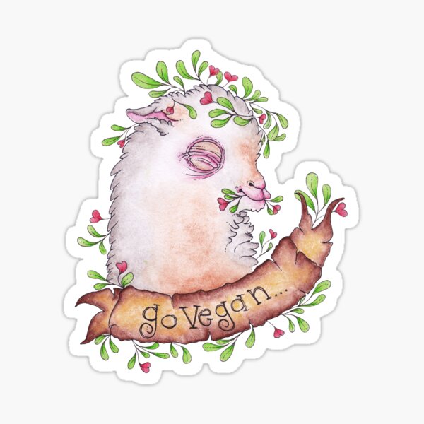 go vegan goat Sticker
