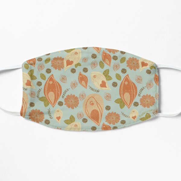 retro vulva flower Flat Mask