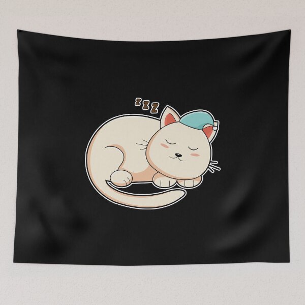 Item preview, Cat at Sleeping with Nightcap designed and sold by Snabdesign84.