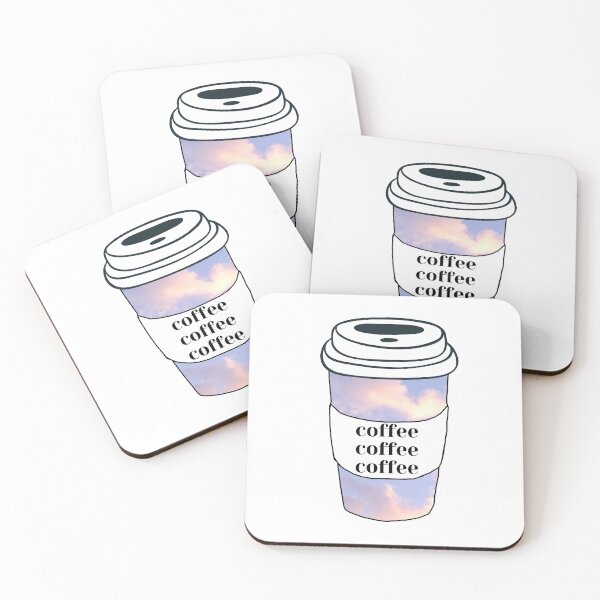 Item preview, coffee coffee blue pink clouds designed and sold by NelBo.