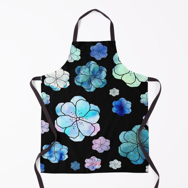 Item preview, Watercolor flowers pattern blue colors with pink shades designed and sold by Aura-E.
