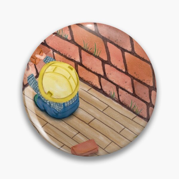 Item preview, Watercolor Illustration of a worker building a wall designed and sold by iswenyi.
