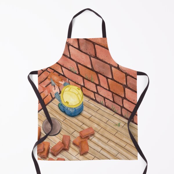Item preview, Watercolor Illustration of a worker building a wall designed and sold by iswenyi.