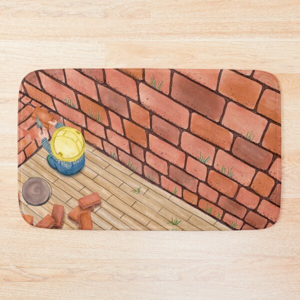 Item preview, Watercolor Illustration of a worker building a wall designed and sold by iswenyi.