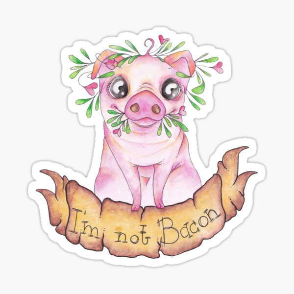 I´m not Bacon Piggy Sticker