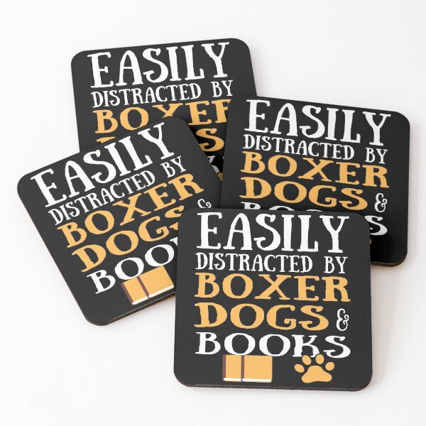 Item preview, boxer dogs lover easily distracted by boxer dogs and books designed and sold by alaechamlal.