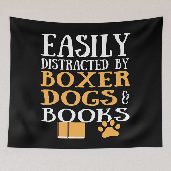 Item preview, boxer dogs lover easily distracted by boxer dogs and books designed and sold by alaechamlal.
