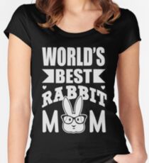 World's best rabbit mom Tailliertes Rundhals-Shirt
