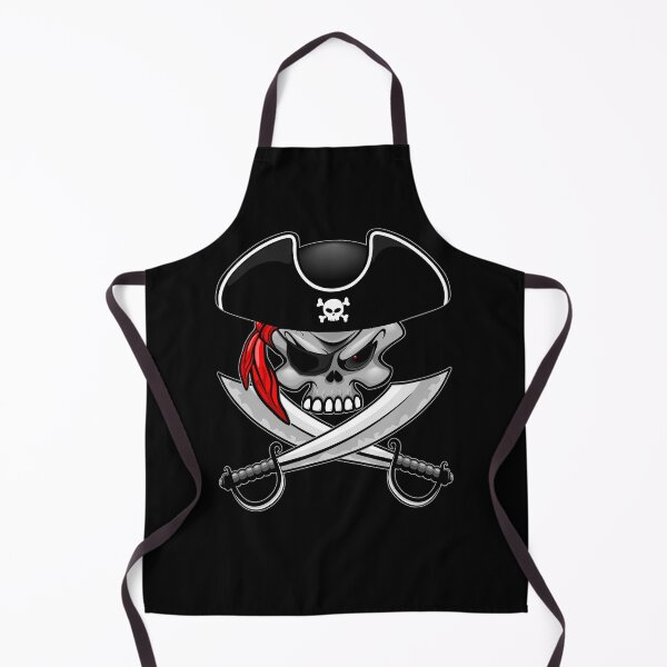 Item preview, Pirate Skull with Crossed Sabers and Red Bandana designed and sold by BluedarkArt.