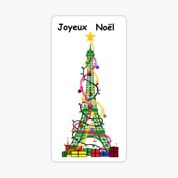 The Eiffel tower in Christmas tree Sticker