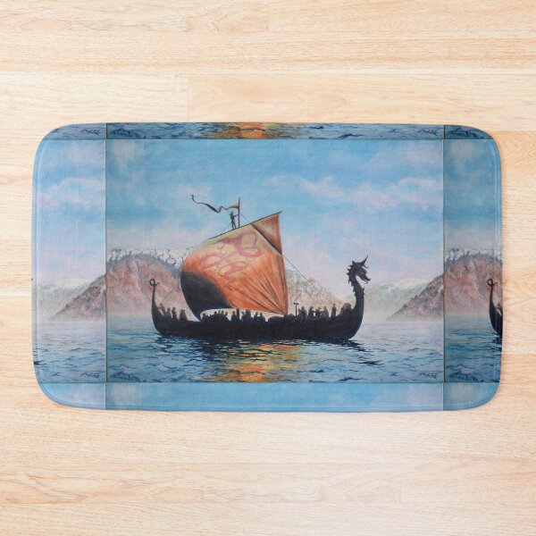 Item preview, Viking ship with orange sail. [final] designed and sold by Malc Sutherland.