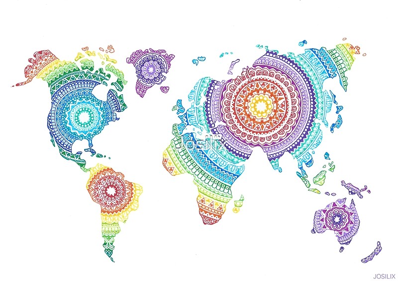 World Map Mandala  Framed Prints by Josilix Redbubble