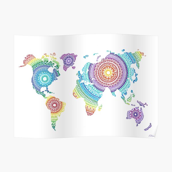 World Map Mandala Poster