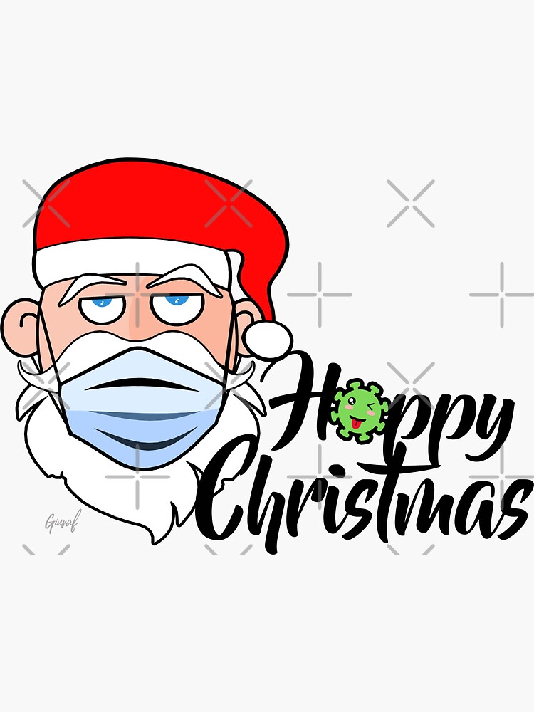 Imagen 3 de 3, Pegatina con la obra HAPPY CHRISTMAS 2020 Feliz Navidad con papá Noel, diseñada y vendida por Giuraf.