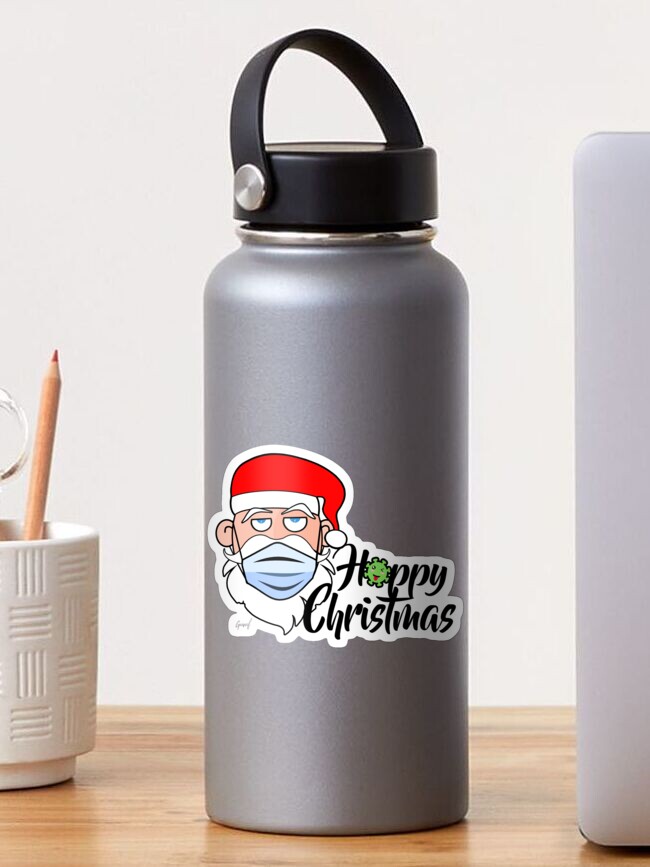 Imagen 1 de 3, Pegatina con la obra HAPPY CHRISTMAS 2020 Feliz Navidad con papá Noel, diseñada y vendida por Giuraf.
