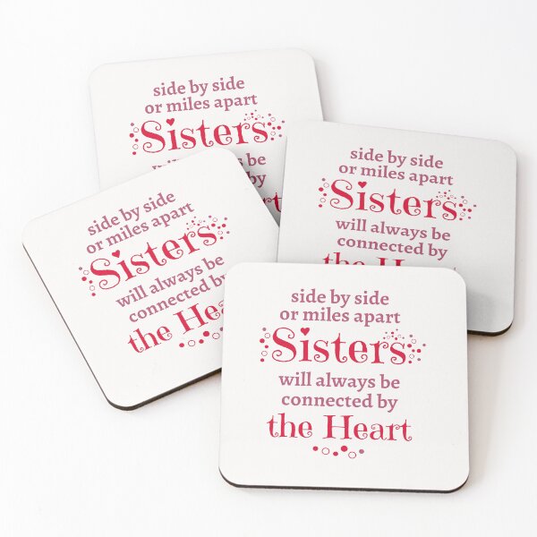 Item preview, side by side or miles apart sisters will always be connected by the heart designed and sold by lamjar-art.