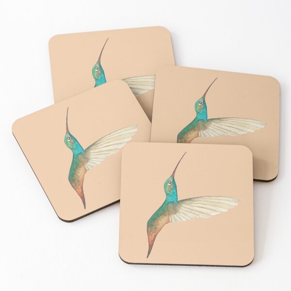 Item preview, Rufous-tailed Hummingbird in Flight on a Desert Sand Background designed and sold by Christiane Dobbins.