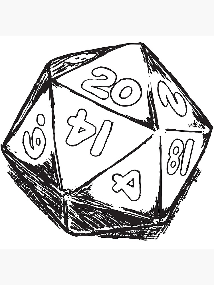 D20 Dice Greeting Card for Sale by hinomaru17