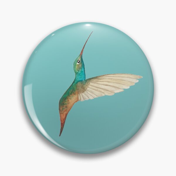 Item preview, Rufous-tailed Hummingbird on Aqua Sky Background designed and sold by Christiane Dobbins.