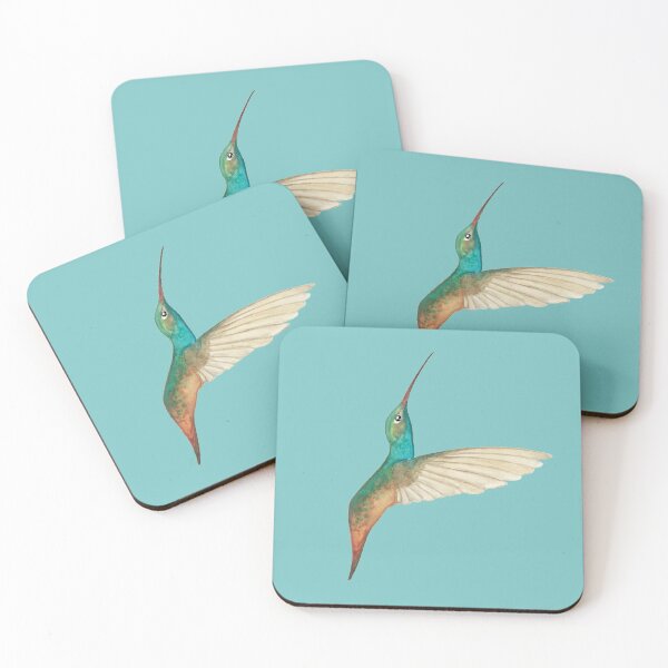 Item preview, Rufous-tailed Hummingbird on Aqua Sky Background designed and sold by Christiane Dobbins.