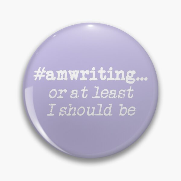Item preview, #amwriting or at least I should be White on Lavender designed and sold by TeaRoseWriter.