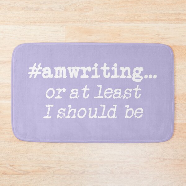 Item preview, #amwriting or at least I should be White on Lavender designed and sold by TeaRoseWriter.