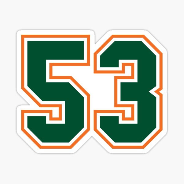 Vista previa del artículo con la obra «Jersey 53 Número. Número cincuenta y tres directamente desde Miami», diseñado y vendido por Urosek.