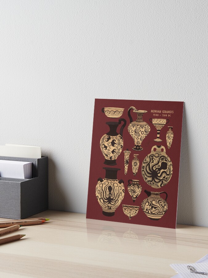 Thumbnail 1 of 2, Art Board Print, Late Minoan Ceramics designed and sold by flaroh.