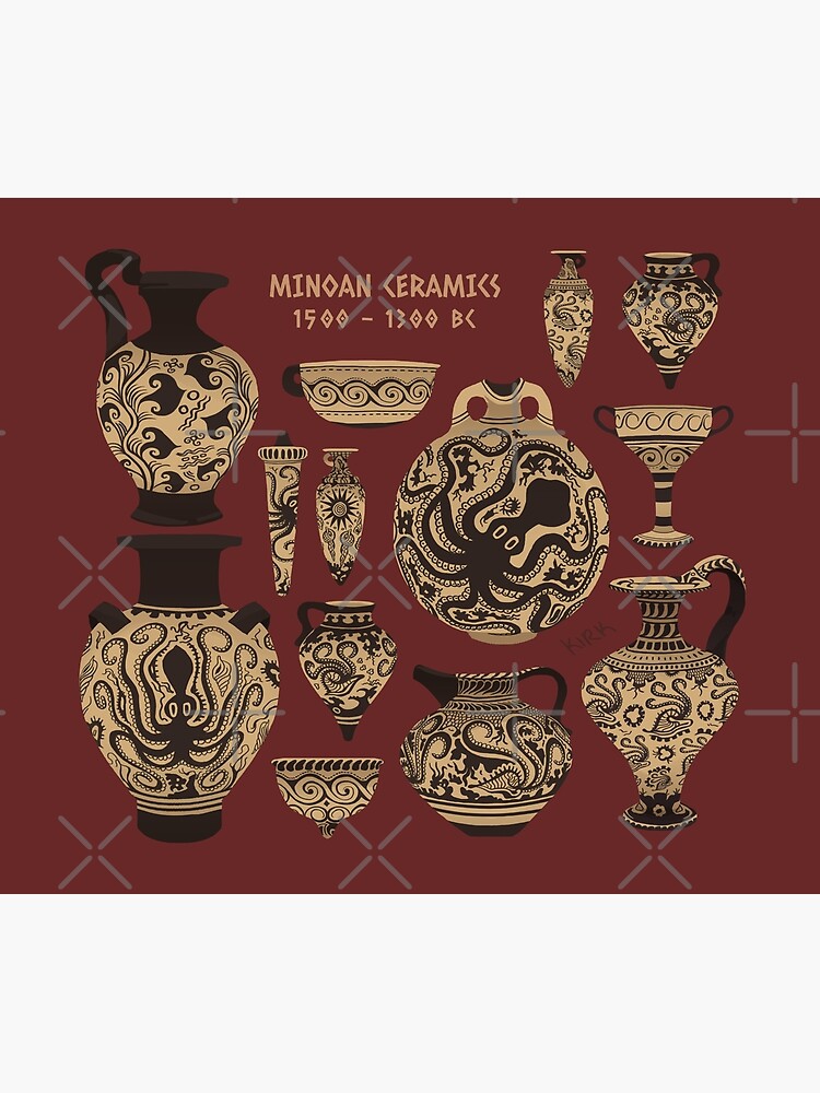 Thumbnail 3 of 3, Tapestry, Late Minoan Ceramics designed and sold by flaroh.