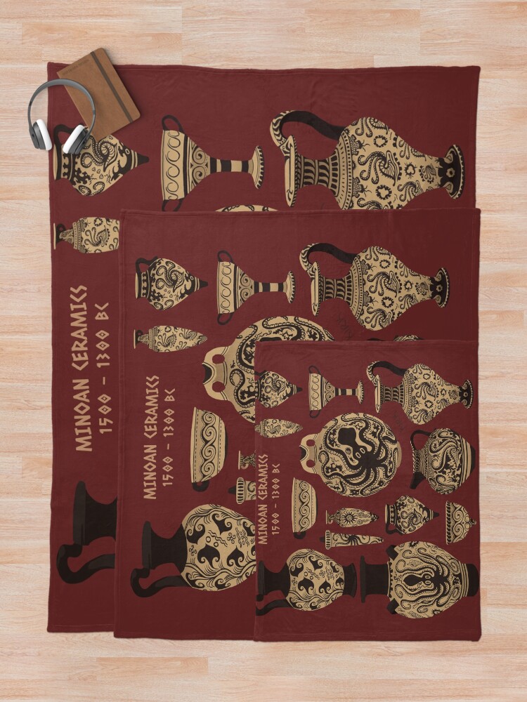 Alternate view of Late Minoan Ceramics Throw Blanket