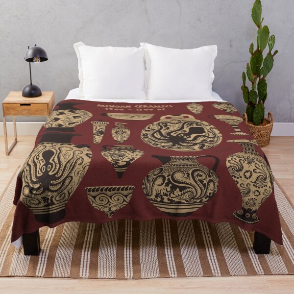Late Minoan Ceramics Throw Blanket