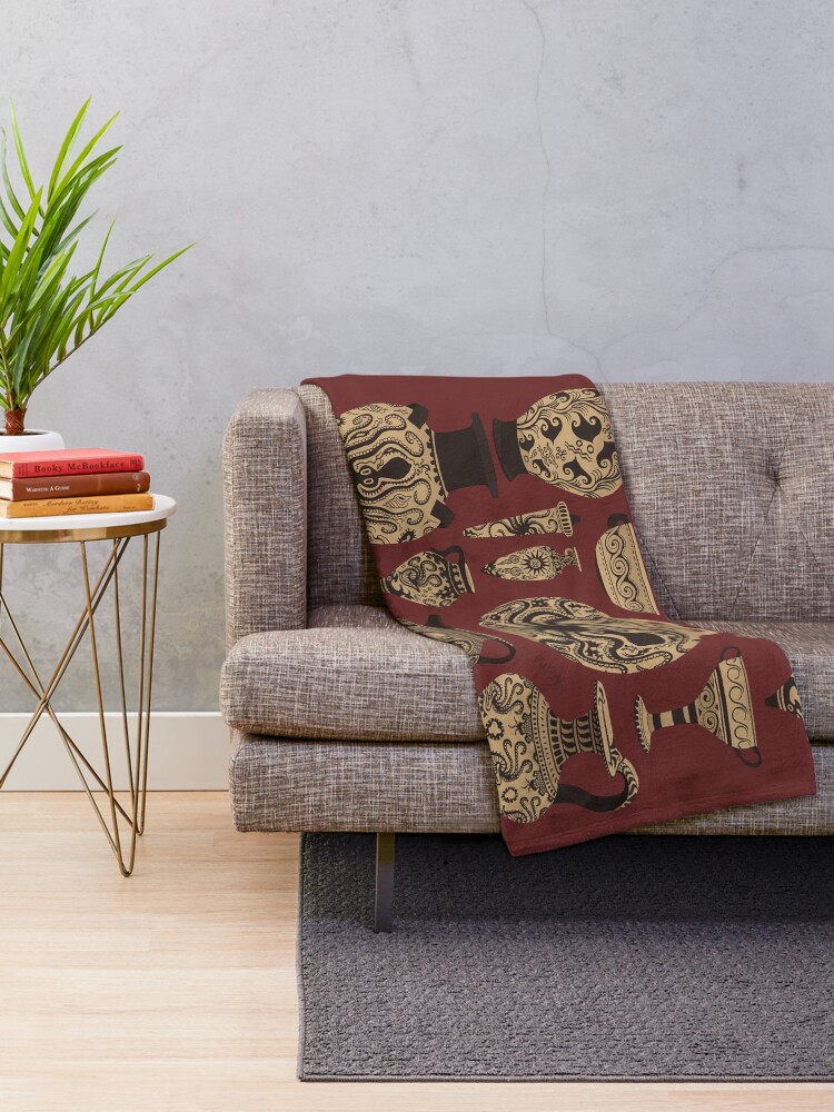Alternate view of Late Minoan Ceramics Throw Blanket