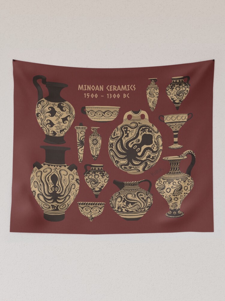 Thumbnail 2 of 3, Tapestry, Late Minoan Ceramics designed and sold by flaroh.