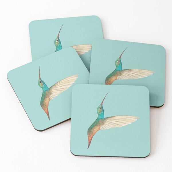 Item preview, Rufous-tailed Hummingbird on Light Aqua Background designed and sold by Christiane Dobbins.