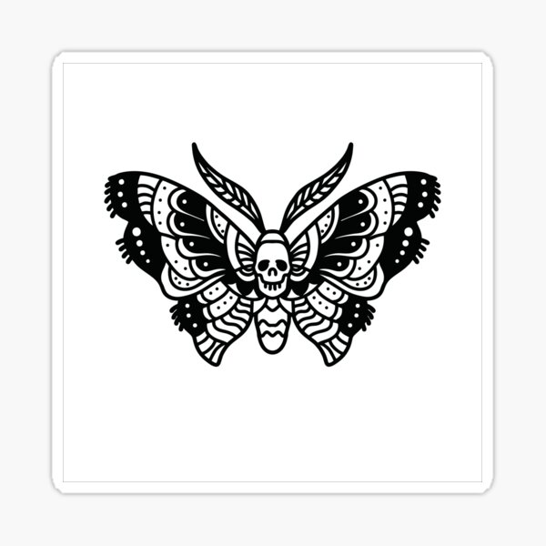 Traditional Death Head Moth Classic A5 Old School Tattoo Flash  Etsy