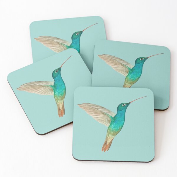 Item preview, Rufous-tailedHummingbird on Light Aqua Background designed and sold by Christiane Dobbins.