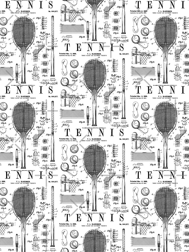 Thumbnail 4 of 4, A-Line Dress, Tennis Racket And Ball Old Vintage Patent Drawing Print designed and sold by GrandeDuc.