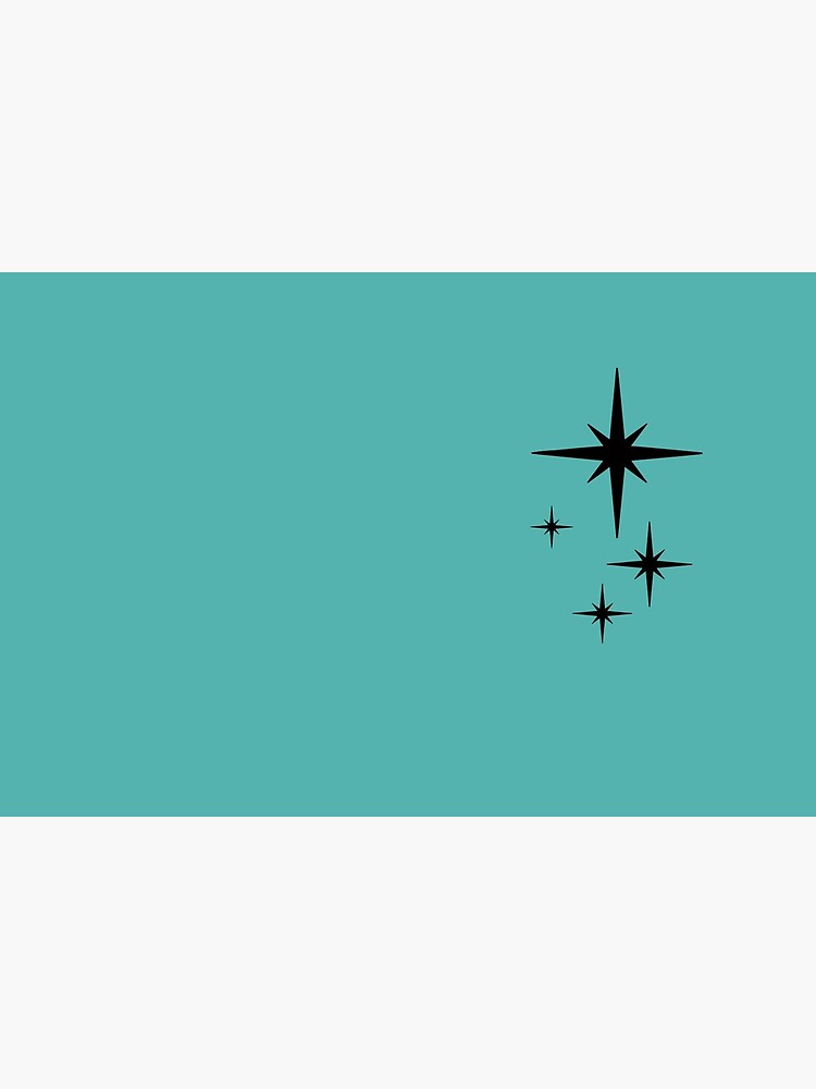 1950s Atomic Age Retro Starburst in Turquoise and Black by kierkegaard