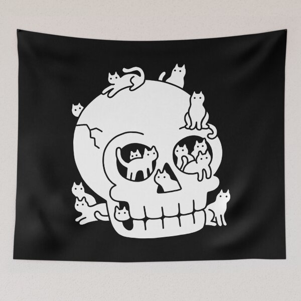 Item preview, Skull is Full of Cats Doodle designed and sold by obinsun.
