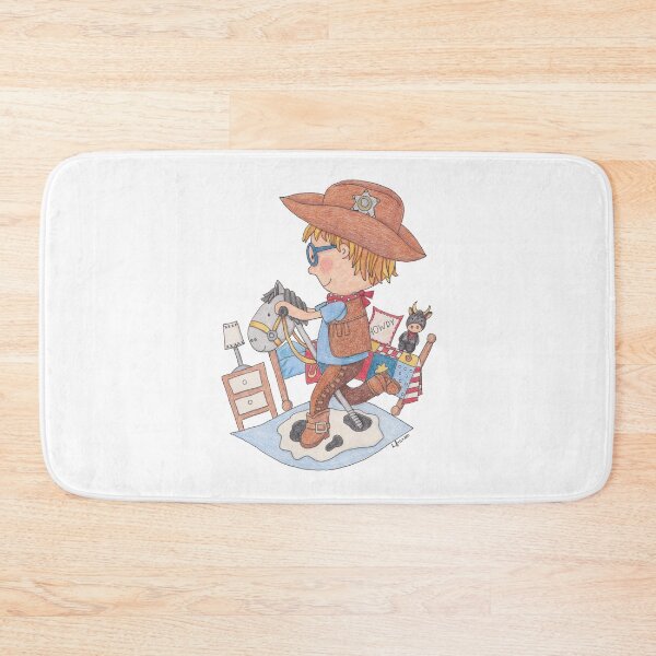 Item preview, Howdy - Young Cowboy on a Hobby Horse Toy designed and sold by LouiseFranksArt.