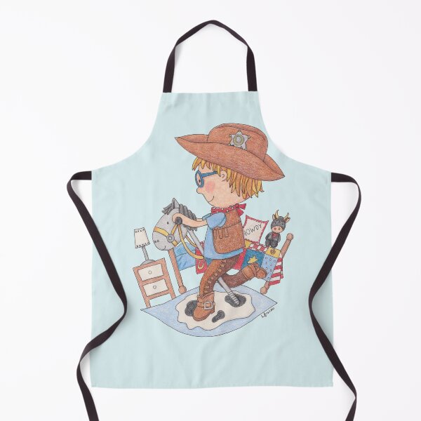 Item preview, Howdy - Young Cowboy on a Hobby Horse Toy designed and sold by LouiseFranksArt.