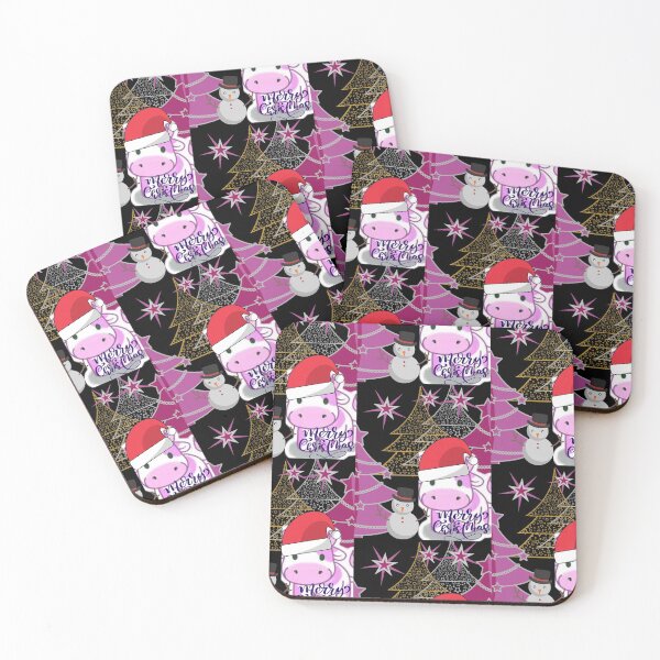 Item preview, Merry Christmas strawberry cow pattern designed and sold by amy greaves.