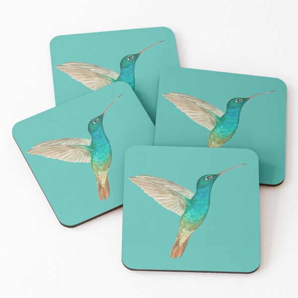 Item preview, Rufous-tailed Hummingbird on Turquoise Background designed and sold by Christiane Dobbins.