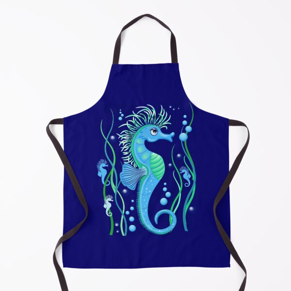 Item preview, Seahorse cute blue sea animal Vector Seamless Pattern Textile Design designed and sold by BluedarkArt.
