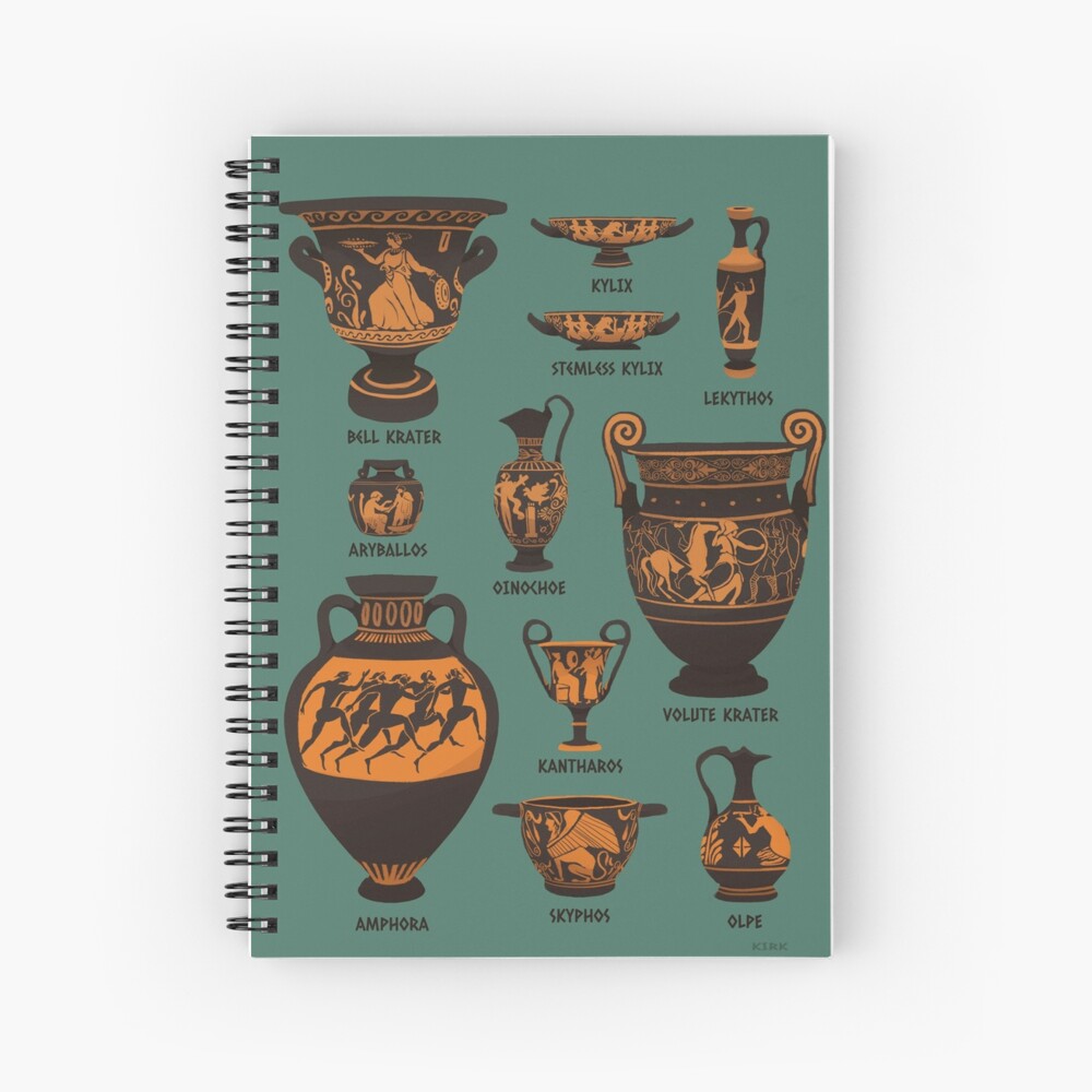 Ancient Greek Pottery Spiral Notebook