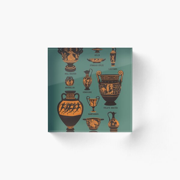 Ancient Greek Pottery Acrylic Block