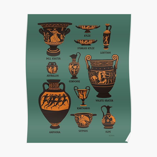 Ancient Greek Pottery Poster