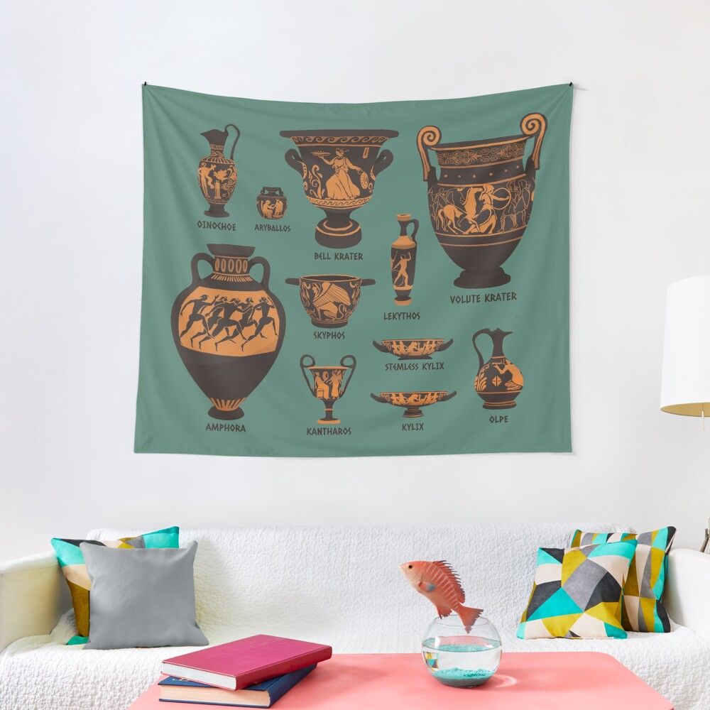 "Ancient Greek Pottery" Tapestry for Sale by flaroh Redbubble